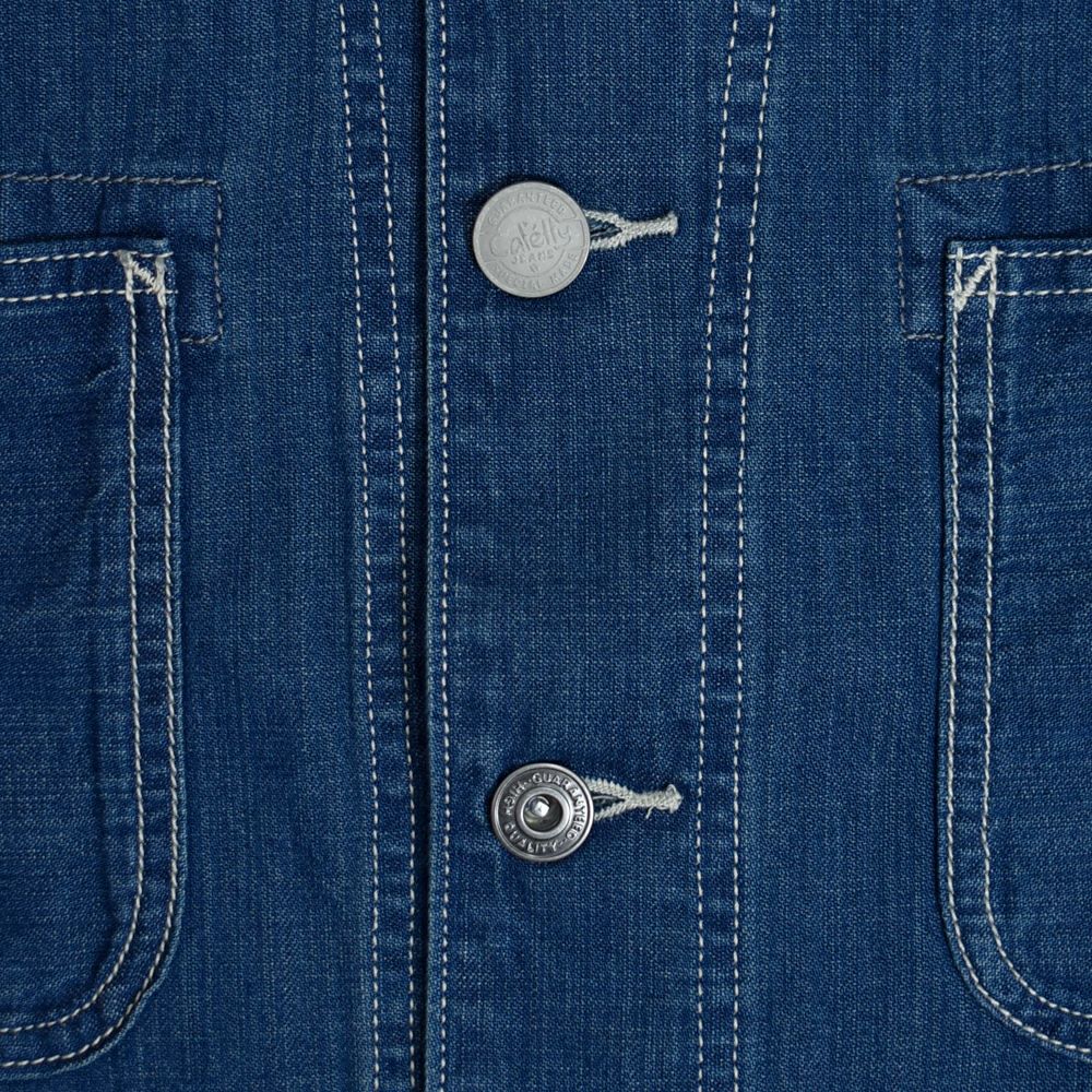 カフェッティ (Cafetty) ロングカバーオール デニムジャケット ノーカラージャケット CF-7194