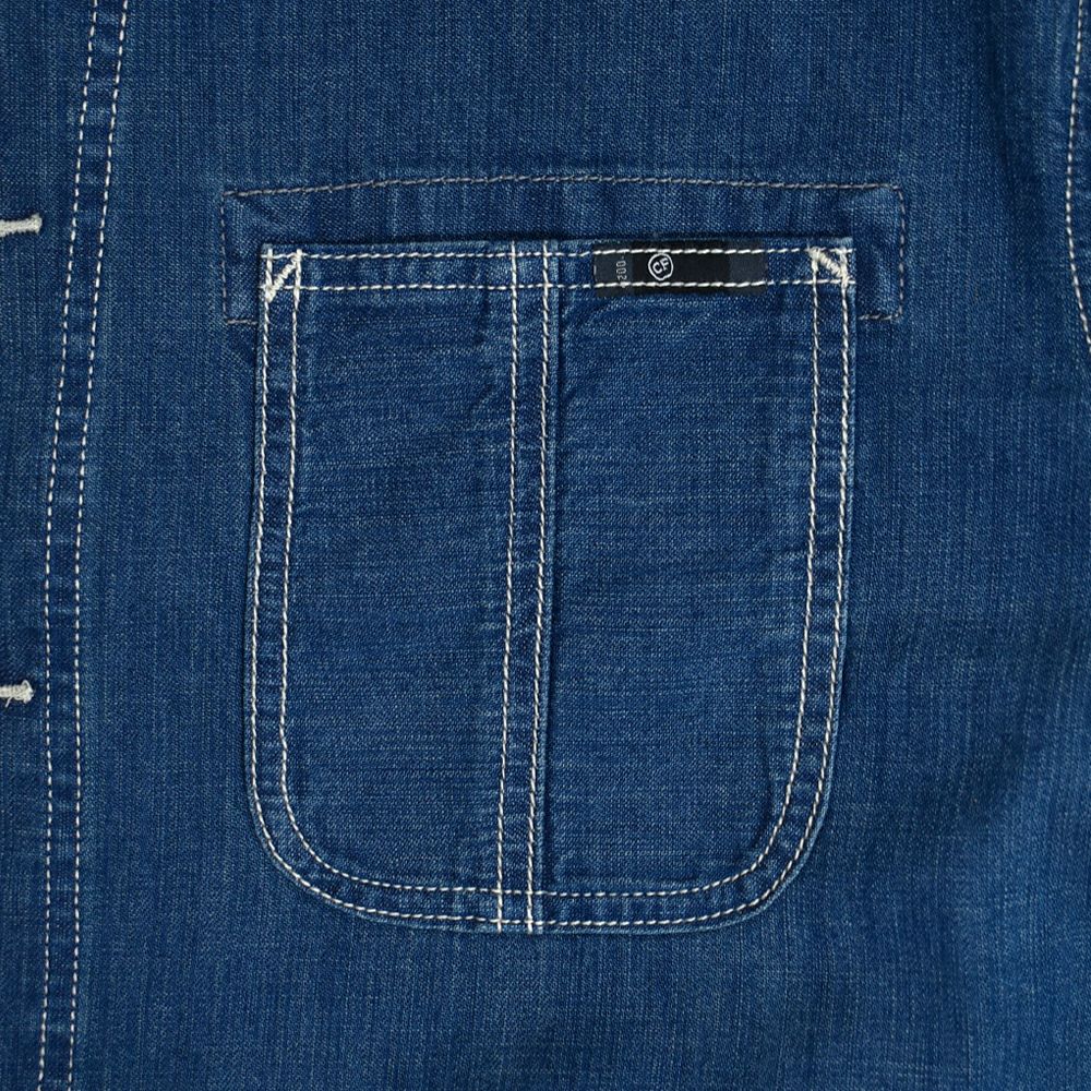 カフェッティ (Cafetty) ロングカバーオール デニムジャケット ノーカラージャケット CF-7194