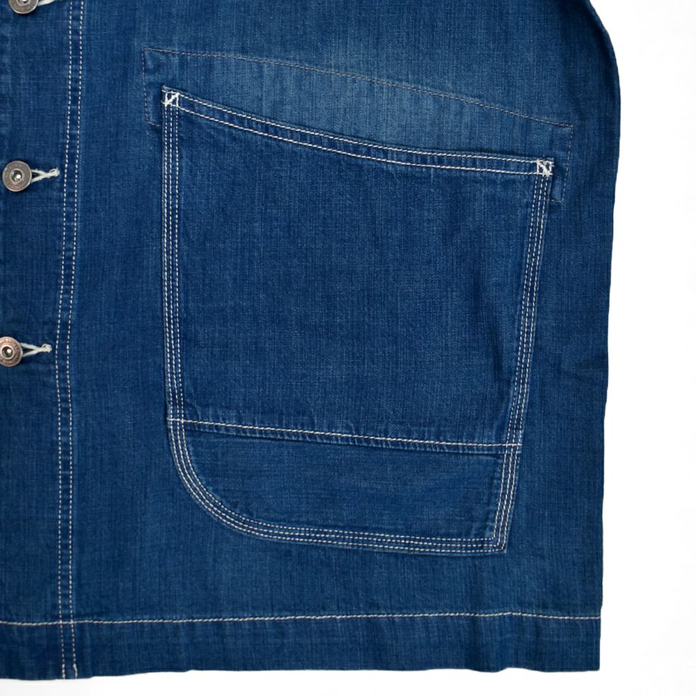 カフェッティ (Cafetty) ロングカバーオール デニムジャケット ノーカラージャケット CF-7194