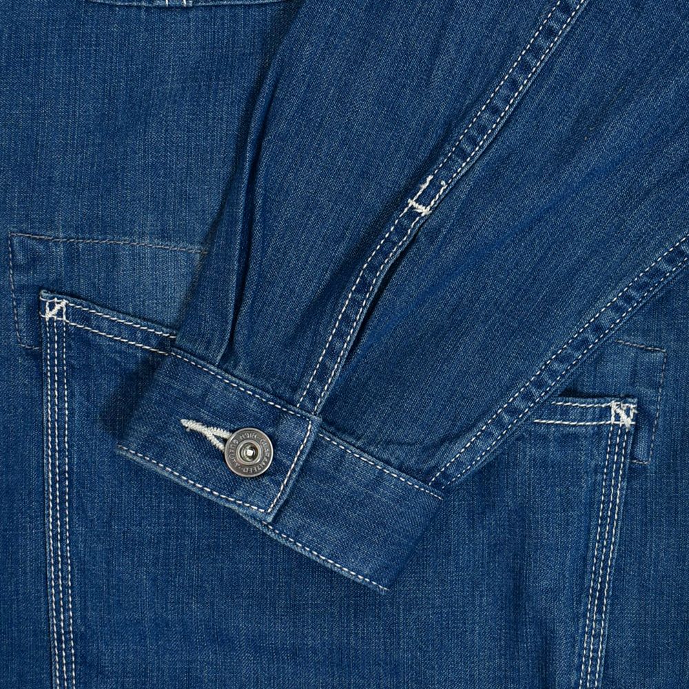 カフェッティ (Cafetty) ロングカバーオール デニムジャケット ノーカラージャケット CF-7194