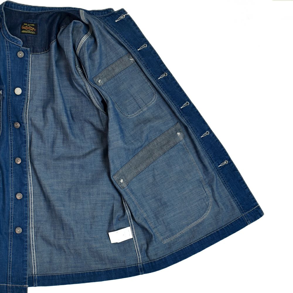 カフェッティ (Cafetty) ロングカバーオール デニムジャケット ノーカラージャケット CF-7194