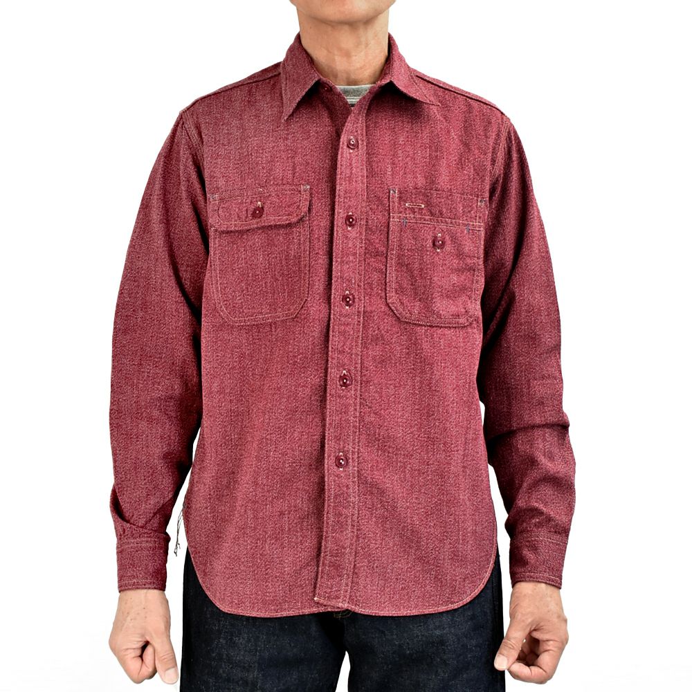 コリンボ (COLIMBO) BUTTE WORK SHIRT "HEATHER CHAMBRAY" ビュート ワークシャツ 長袖シャンブレーシャツ 杢シャン ZA-0309