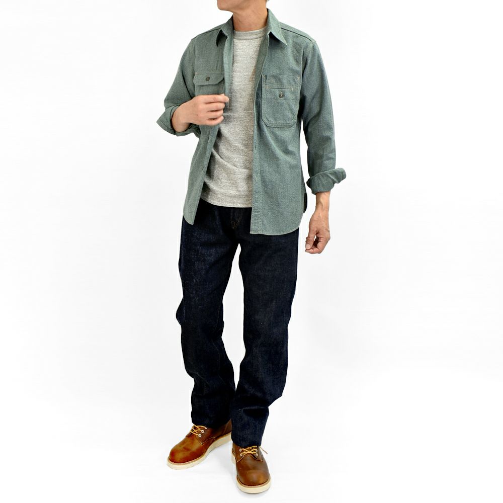 コリンボ (COLIMBO) BUTTE WORK SHIRT "HEATHER CHAMBRAY" ビュート ワークシャツ 長袖シャンブレーシャツ 杢シャン ZA-0309