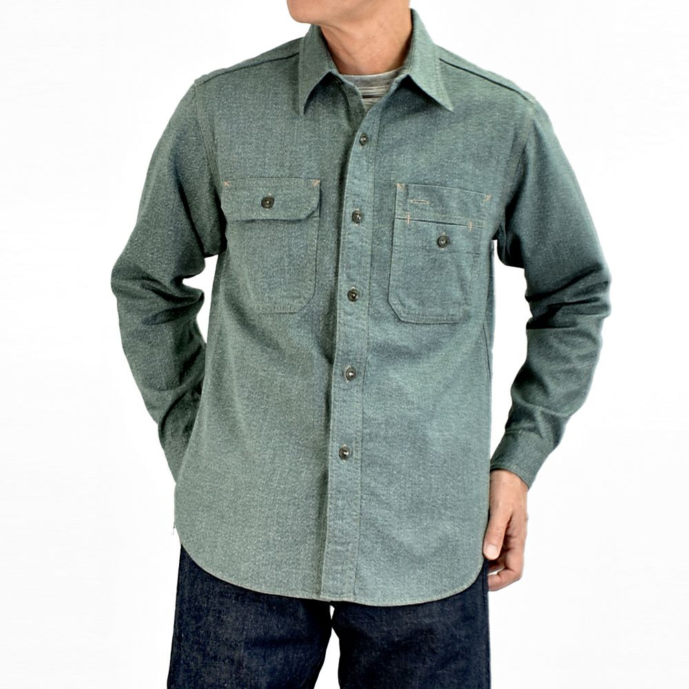 コリンボ (COLIMBO) BUTTE WORK SHIRT "HEATHER CHAMBRAY" ビュート ワークシャツ 長袖シャンブレーシャツ 杢シャン ZA-0309