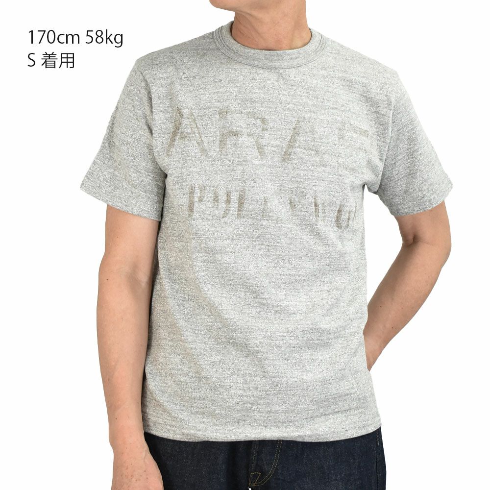 ウエアハウス (WAREHOUSE) Lot 4601 ARAB 半袖プリントTシャツ 4601　杢グレー