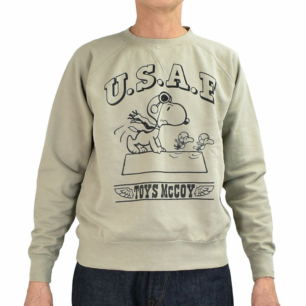 トイズマッコイ (TOYS McCOY) GARMENT DYING SWEAT SHIRT SNOOPY -U.S.A.F. FLYING ACE- 長袖プリントスウェットシャツ スヌーピー TMC2550
