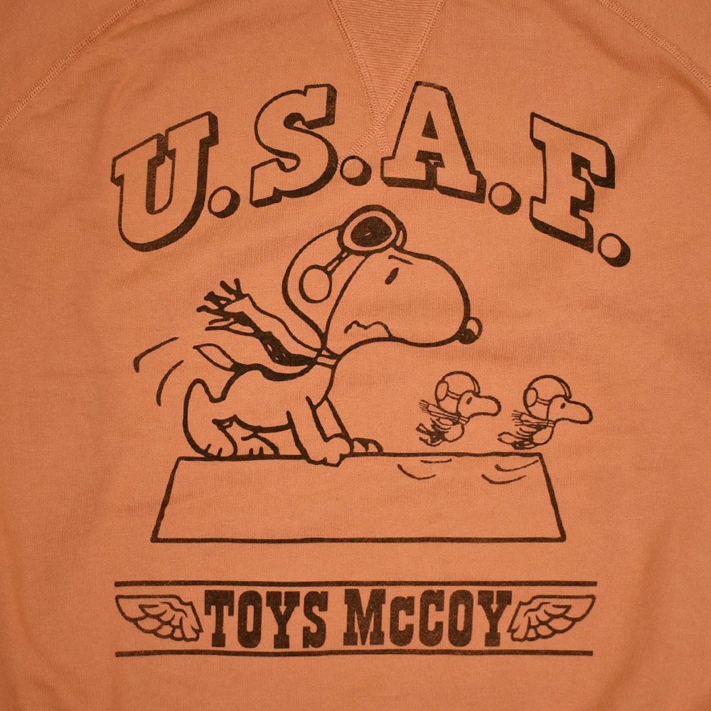 トイズマッコイ (TOYS McCOY) GARMENT DYING SWEAT SHIRT SNOOPY -U.S.A.F. FLYING ACE- 長袖プリントスウェットシャツ スヌーピー TMC2550