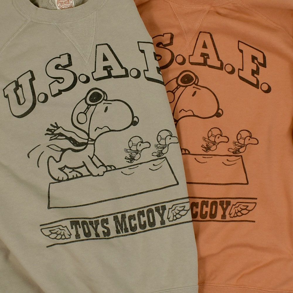 トイズマッコイ (TOYS McCOY) GARMENT DYING SWEAT SHIRT SNOOPY -U.S.A.F. FLYING ACE- 長袖プリントスウェットシャツ スヌーピー TMC2550