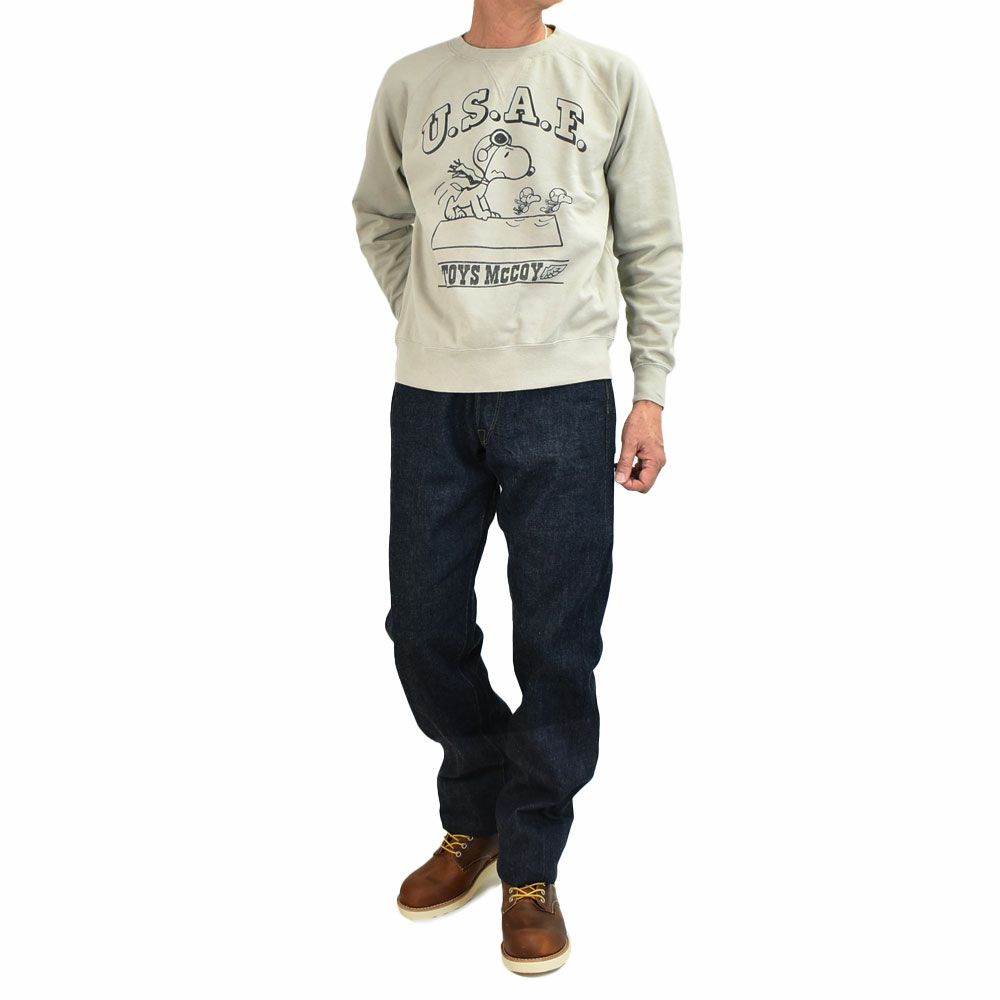 トイズマッコイ (TOYS McCOY) GARMENT DYING SWEAT SHIRT SNOOPY -U.S.A.F. FLYING ACE- 長袖プリントスウェットシャツ スヌーピー TMC2550