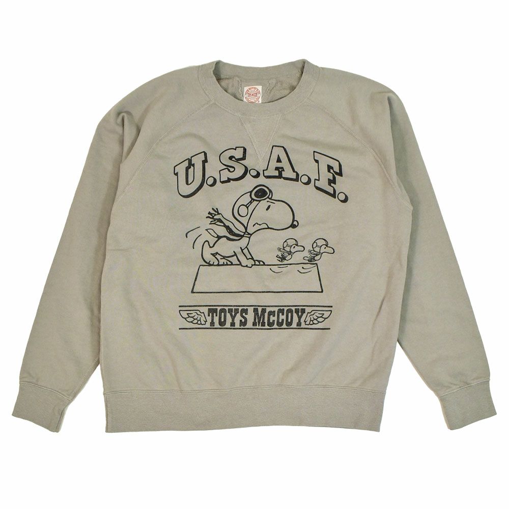 トイズマッコイ (TOYS McCOY) GARMENT DYING SWEAT SHIRT SNOOPY -U.S.A.F. FLYING ACE- 長袖プリントスウェットシャツ スヌーピー TMC2550 041.SAND