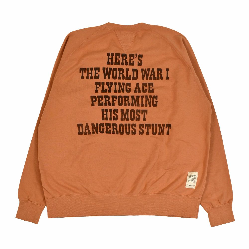 トイズマッコイ (TOYS McCOY) GARMENT DYING SWEAT SHIRT SNOOPY -U.S.A.F. FLYING ACE- 長袖プリントスウェットシャツ スヌーピー TMC2550 091.CARROT