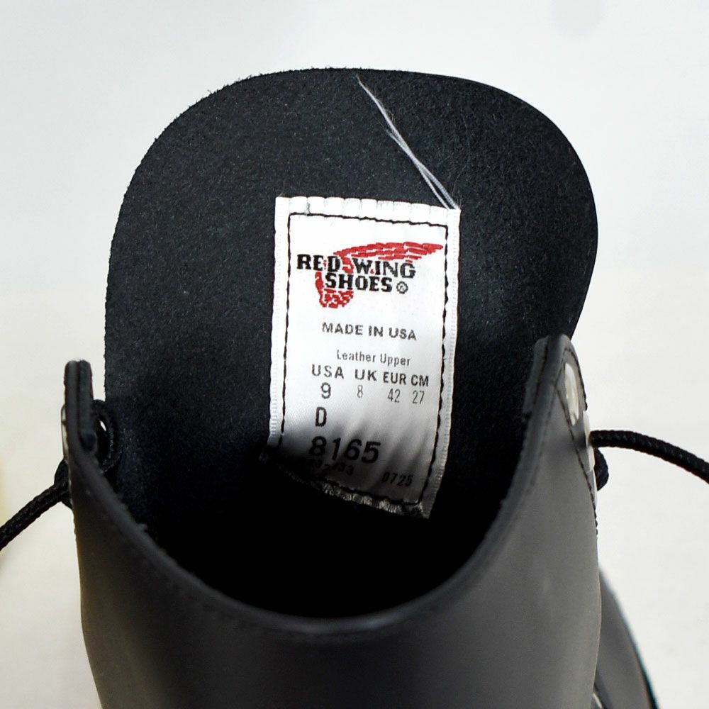 レッドウィング (RED WING) 6-INCH CLASSIC ROUND 6インチ クラシックラウンド ブラッククローム レザーワークブーツ 靴 8165