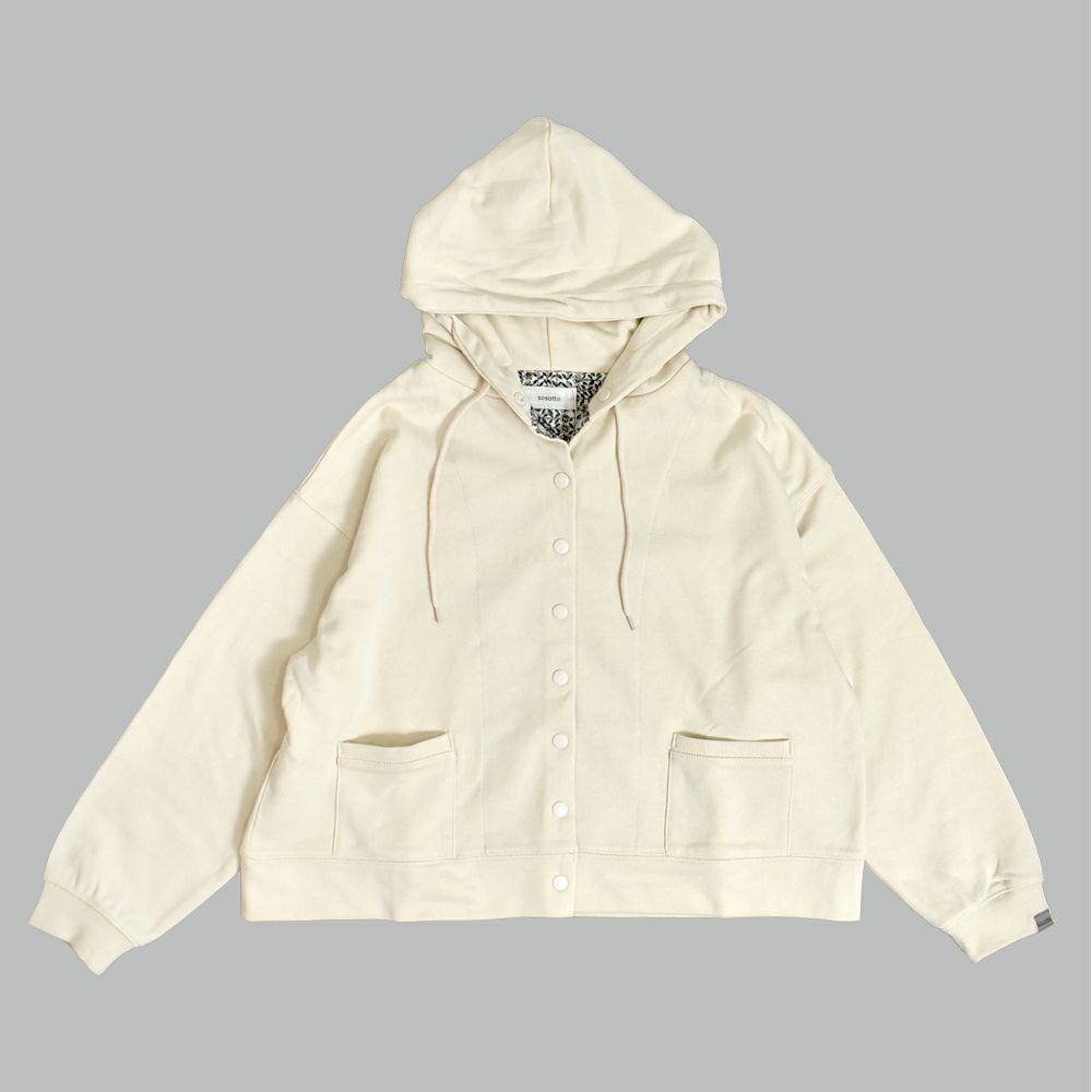 ソソット (sosotto) 裏毛見返しLIBERTYフードJK フードジャケット ライトアウター リバティプリント 42551314 02.OWH(SleepingRose)