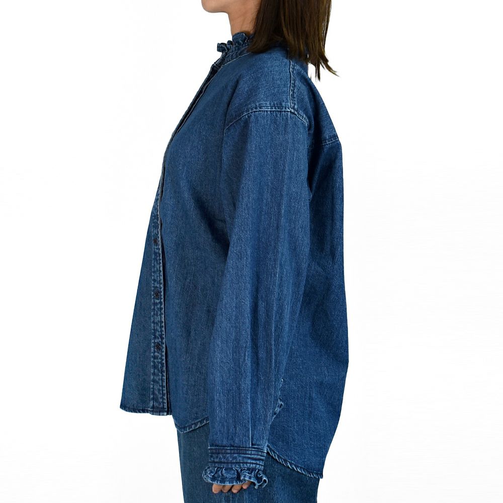 ケレン (KELEN)
-SYNTH- FRILL DESIGN DENIM SHIRT
長袖フリルシャンブレーシャツ デニムシャツ
LKL25FBL2253