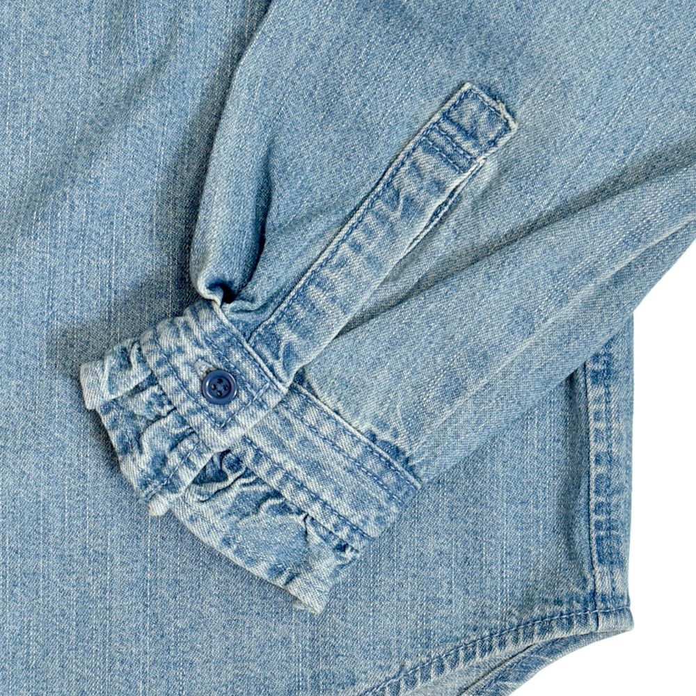 ケレン (KELEN) -SYNTH- FRILL DESIGN DENIM SHIRT 長袖フリルシャンブレーシャツ デニムシャツ LKL25FBL2253