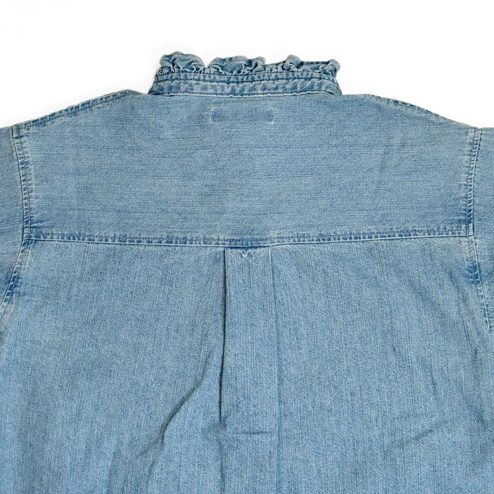 ケレン (KELEN) -SYNTH- FRILL DESIGN DENIM SHIRT 長袖フリルシャンブレーシャツ デニムシャツ LKL25FBL2253