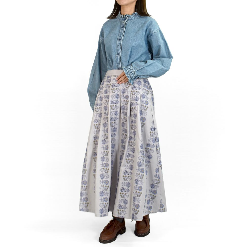 ケレン (KELEN) -SYNTH- FRILL DESIGN DENIM SHIRT 長袖フリルシャンブレーシャツ デニムシャツ LKL25FBL2253