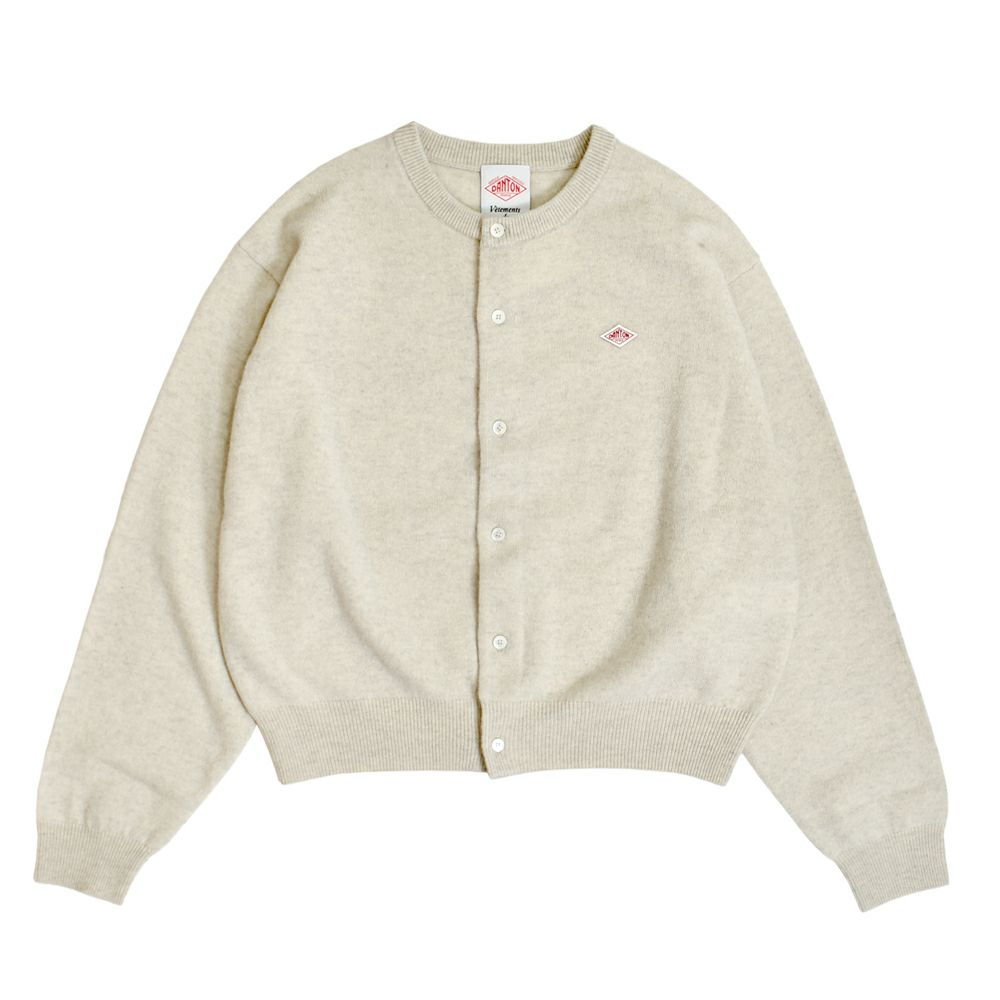 ダントン (DANTON) WOMEN'S LAMBSWOOL CREW NECK KNIT CARDIGAN 長袖ニットカーディガン DT-D0031LMW OATMEAL