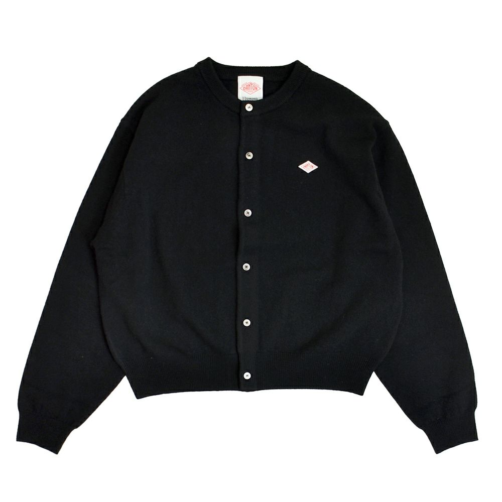 ダントン (DANTON) WOMEN'S LAMBSWOOL CREW NECK KNIT CARDIGAN 長袖ニットカーディガン DT-D0031LMW BLACK