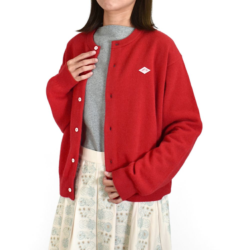 ダントン (DANTON) WOMEN'S LAMBSWOOL CREW NECK KNIT CARDIGAN 長袖ニットカーディガン DT-D0031LMW