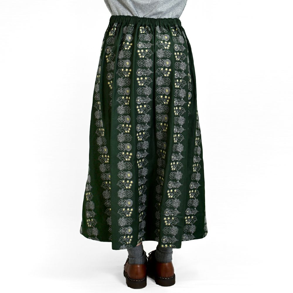 マーブルシュッド (marble SUD) flower language タックスカート 刺繍スカート 07FF073023