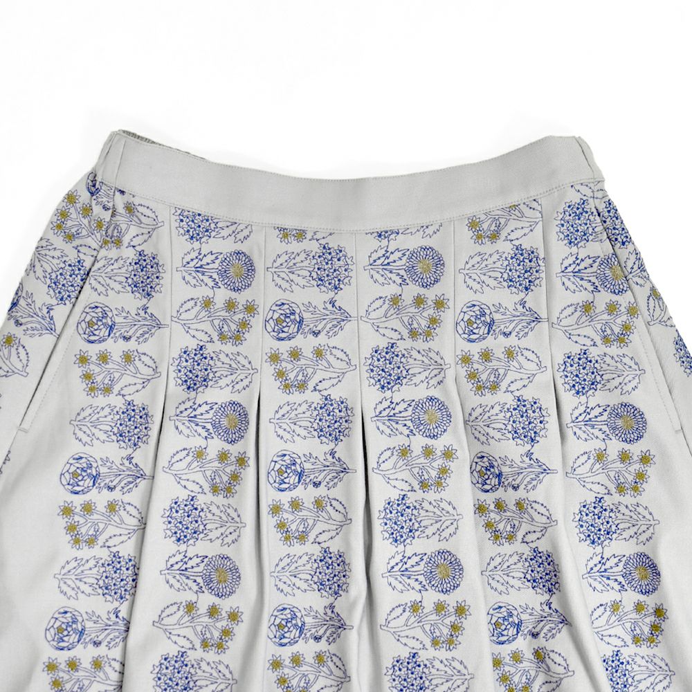 マーブルシュッド (marble SUD) flower language タックスカート 刺繍スカート 07FF073023