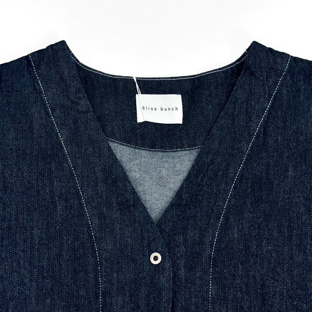 ブリスバンチ (Bliss bunch) ステッチ配色カバーオール デニムジャケット R758-329