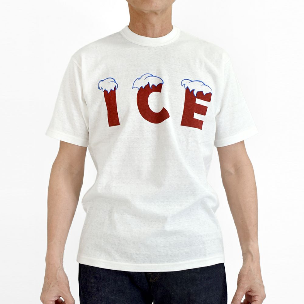 フリーホイーラーズ (FREEWHEELERS) -ICE- FREEWHEELERS WOVEN LAVEL Vintage Style Light Weight Jersey 半袖プリントTシャツ 2535001