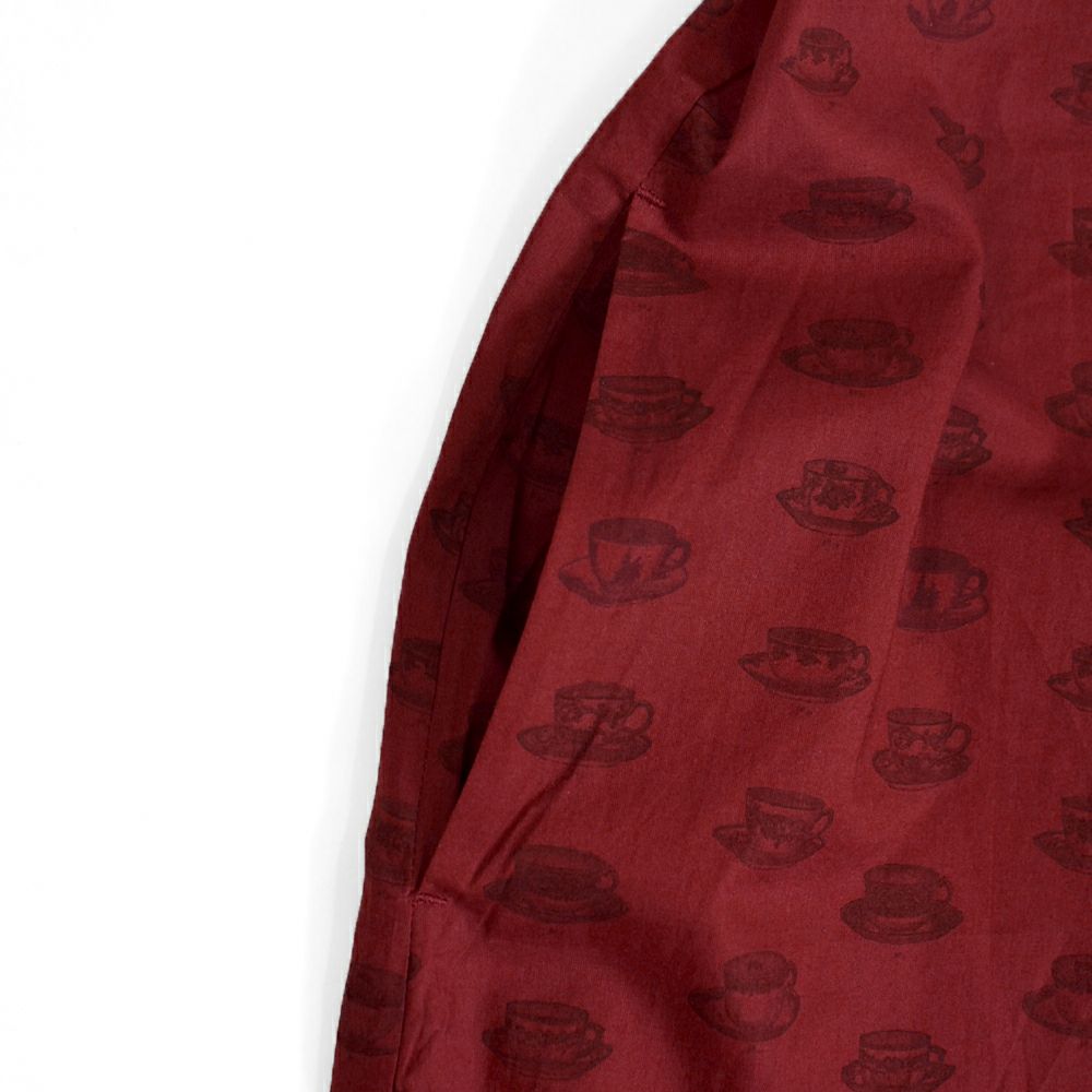 ポンデシャロン (PONT DE CHALONS) ティーカッププリントワンピース (ペチコート付) 前開きノーカラーワンピース 22551528