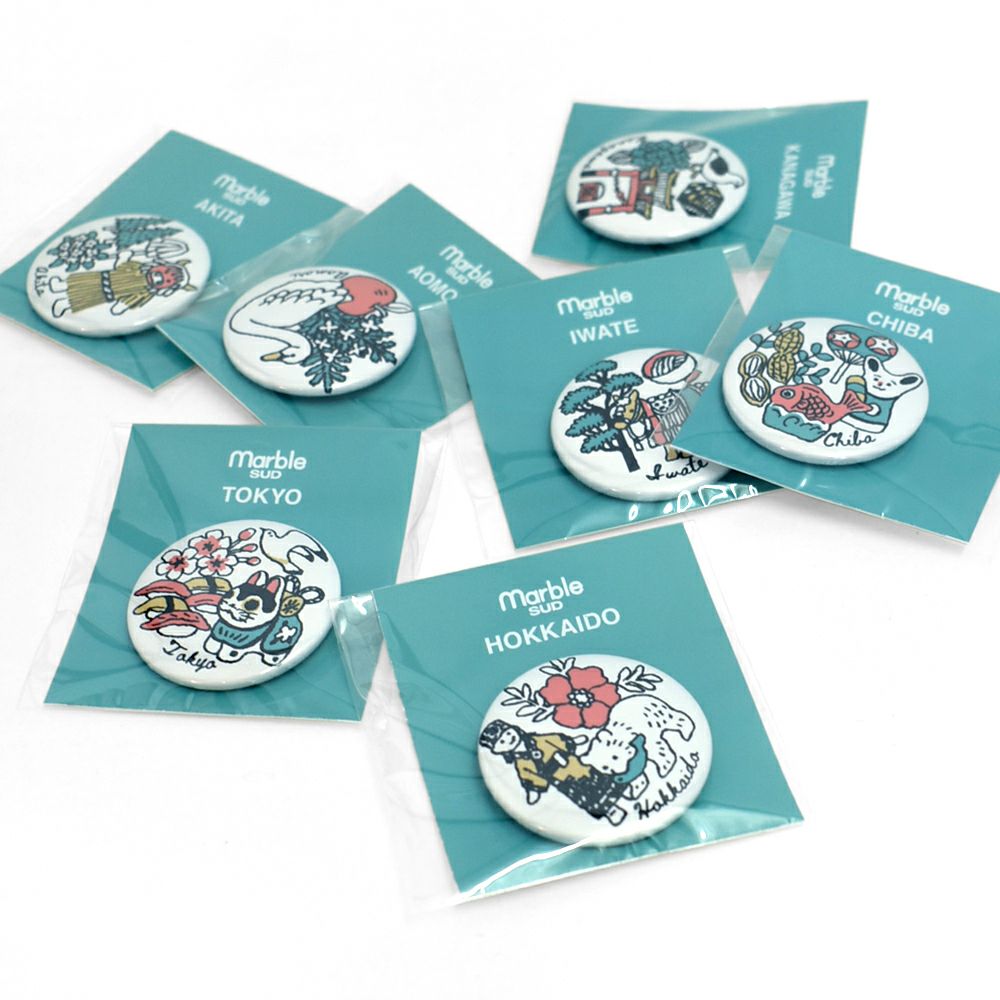 マーブルシュッド (marble SUD) ご当地 バッジ 全国 缶バッジ ご当地バッジ 47都道府県 北海道・東北・関東地方 09EA9990