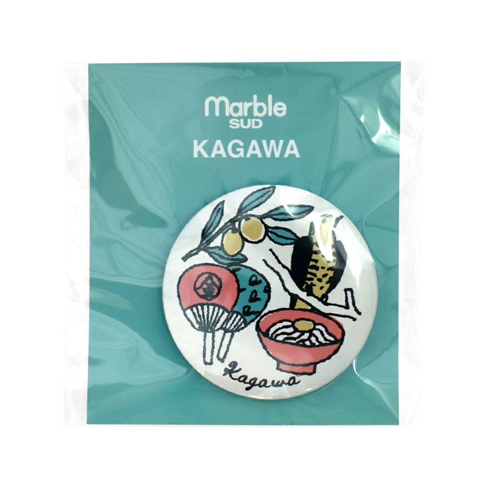 マーブルシュッド (marble SUD) ご当地 バッジ 全国 缶バッジ ご当地バッジ 47都道府県 中国・四国・九州地方 09EA9990 37.Kagawa