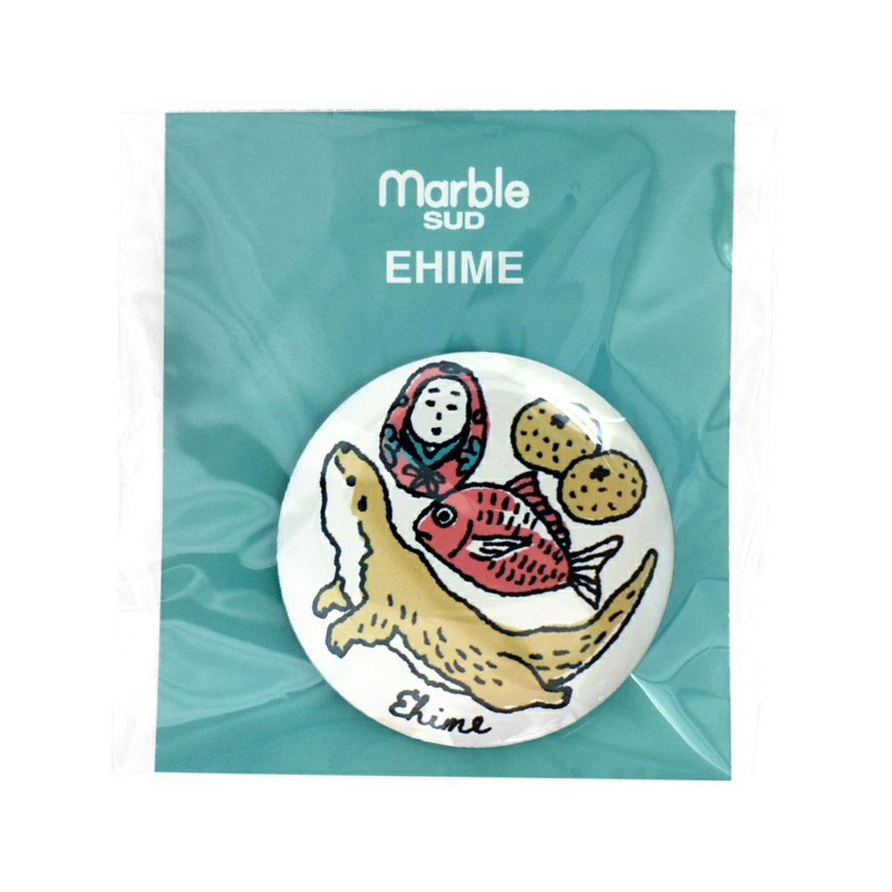 マーブルシュッド (marble SUD) ご当地 バッジ 全国 缶バッジ ご当地バッジ 47都道府県 中国・四国・九州地方 09EA9990 38.Ehime