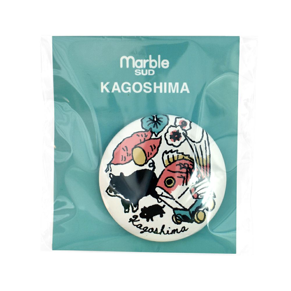 マーブルシュッド (marble SUD) ご当地 バッジ 全国 缶バッジ ご当地バッジ 47都道府県 中国・四国・九州地方 09EA9990 46.Kagoshima