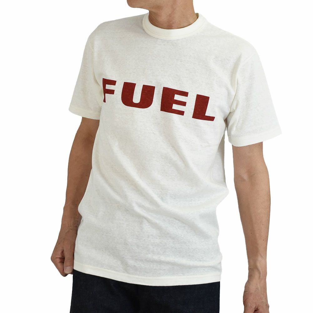 フリーホイーラーズ (FREEWHEELERS) -FUEL- FREEWHEELERS WOVEN LAVEL Vintage Style Light Weight Jersey 半袖プリントTシャツ 2535002 OFF-WHITE