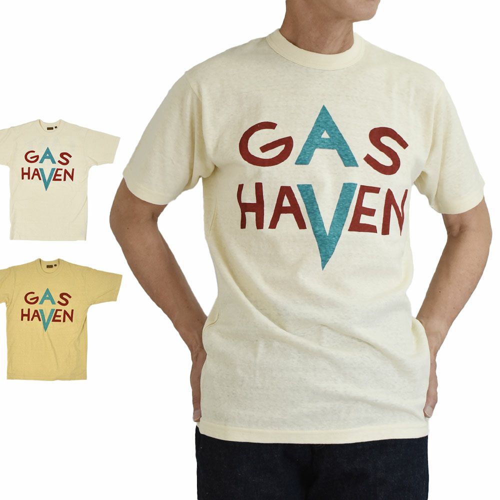 フリーホイーラーズ (FREEWHEELERS) -GAS HAVEN- FREEWHEELERS WOVEN LAVEL Vintage Style Light Weight Jersey 半袖プリントTシャツ 2535003