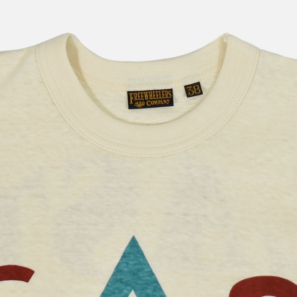 フリーホイーラーズ (FREEWHEELERS) -GAS HAVEN- FREEWHEELERS WOVEN LAVEL Vintage Style Light Weight Jersey 半袖プリントTシャツ 2535003