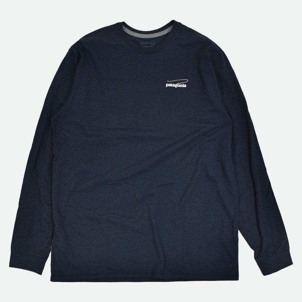 パタゴニア (PATAGONIA) メンズ ロングスリーブ キャスティング ロゴ レスポンシビリティー M's L/S Casting Logo Responsibili-Tee プリント長袖Tシャツ ロンT 37819 SMDB(Smolder Blue)