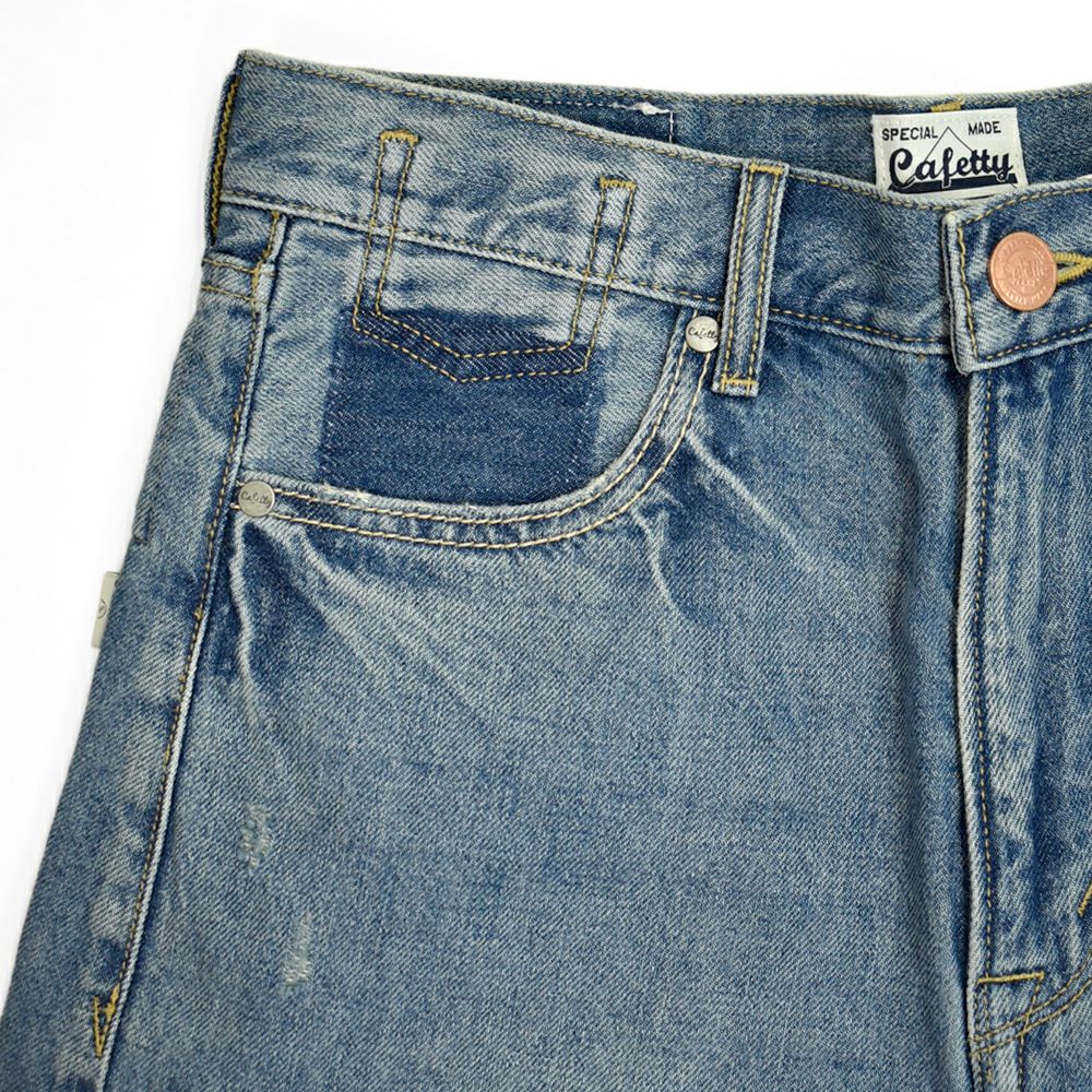 カフェッティ (Cafetty) こしばきリメイク デニムパンツ ジーンズ ジーパン CF-0598