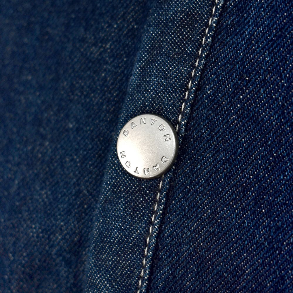 ダントン (DANTON) WOMEN'S DENIM COLLARLESS JACKET CREW NECK JACKT デニムジャケット ノーカラージャケット 襟なし DT-B0397DNS