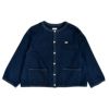 ダントン (DANTON) WOMEN'S DENIM COLLARLESS JACKET CREW NECK JACKT デニムジャケット ノーカラージャケット 襟なし DT-B0397DNS INDIGO DENIM