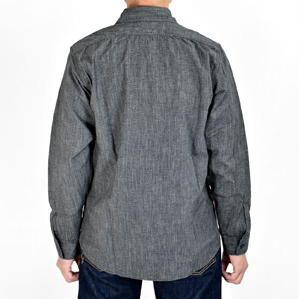 フリーホイーラーズ (FREEWHEELERS) -NEAL- SHIRT 1926 STYLE WORK CLOTHING Vintage Style Grained Chambray BLACK PEPPER CHAMBRAY ニールシャツ 長袖ワークシャツ シャンブレーシャツ 2513103
