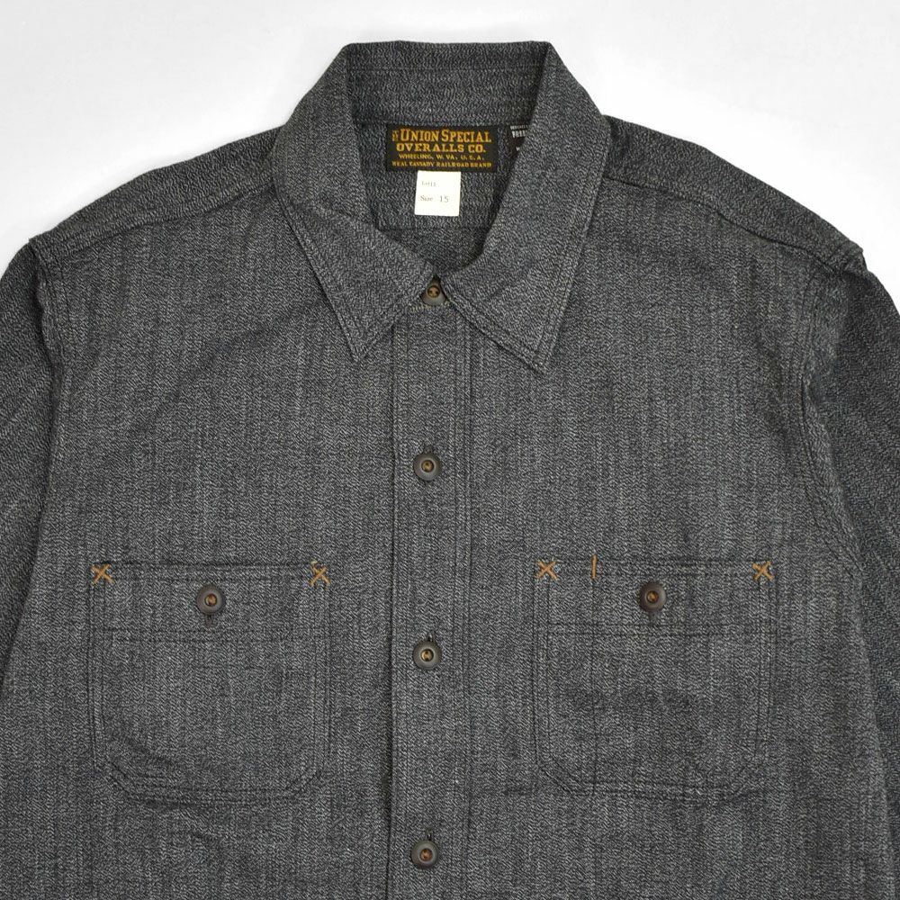 フリーホイーラーズ (FREEWHEELERS) -NEAL- SHIRT 1926 STYLE WORK CLOTHING Vintage Style Grained Chambray BLACK PEPPER CHAMBRAY ニールシャツ 長袖ワークシャツ シャンブレーシャツ 2513103