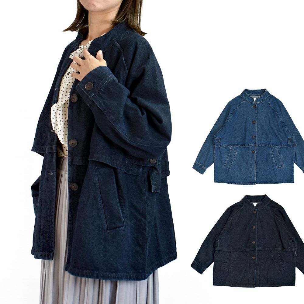 ケレン (KELEN) -KIKO- FLAP DESIGN MAO COLLAR DENIM JACKET デニムジャケット マオカラージャケット LKL25FJK2071