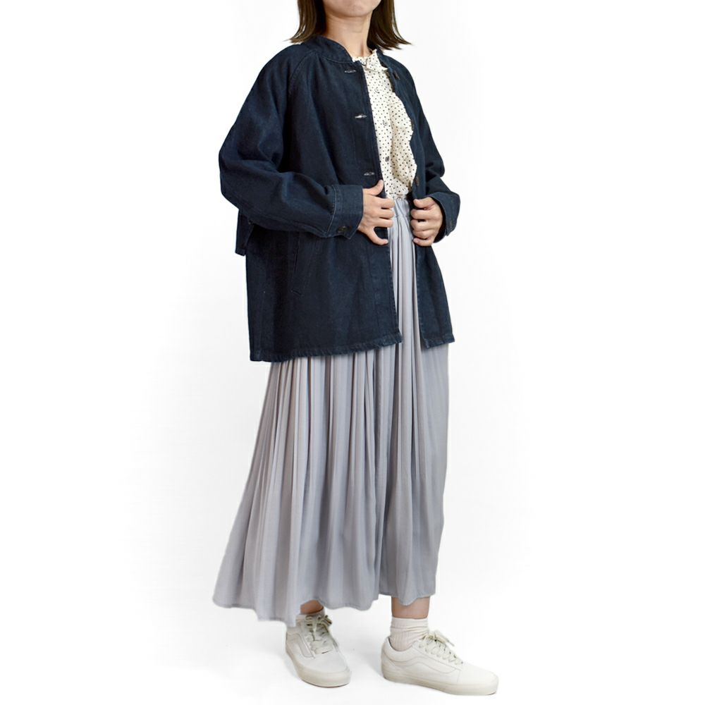 ケレン (KELEN) -KIKO- FLAP DESIGN MAO COLLAR DENIM JACKET デニムジャケット マオカラージャケット LKL25FJK2071