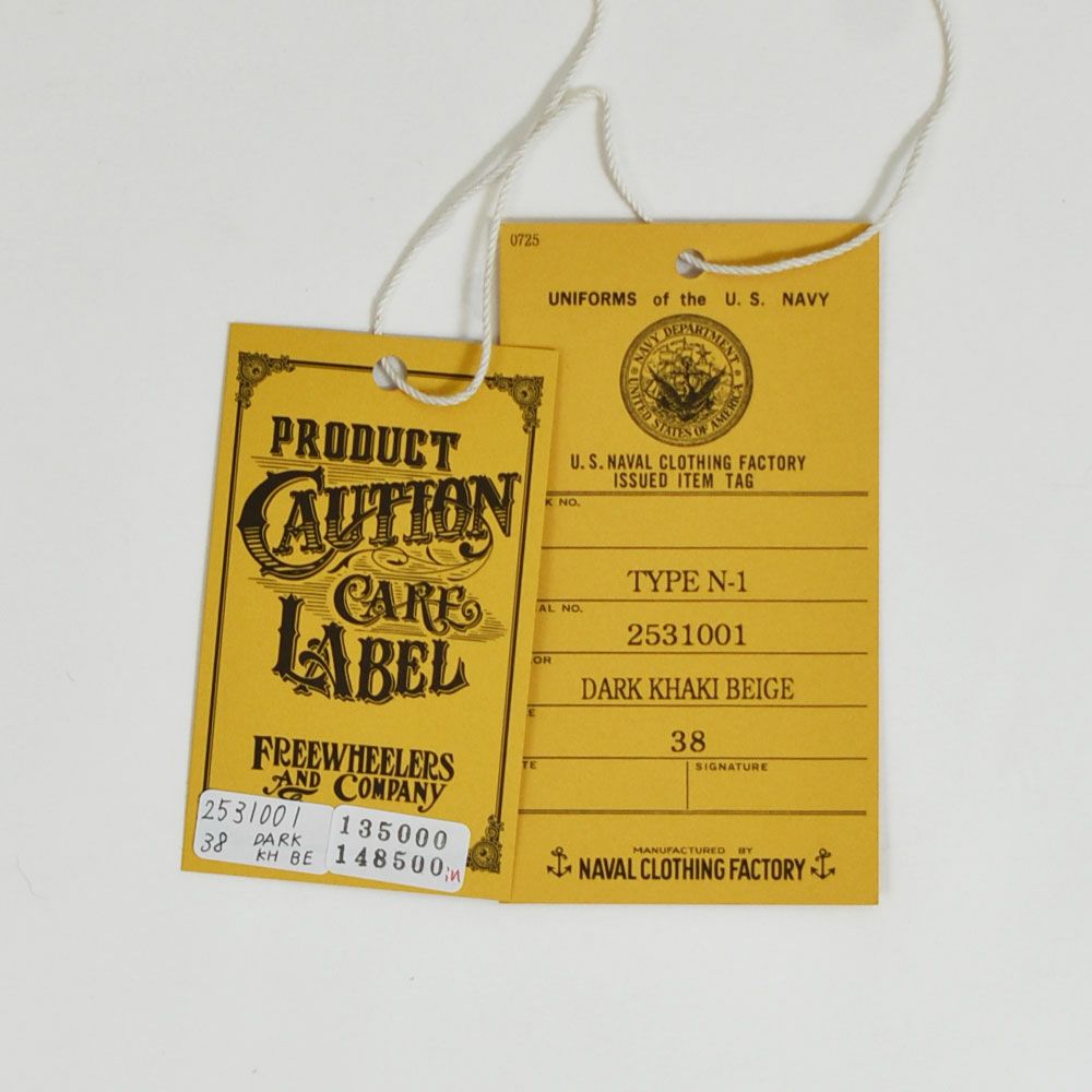 フリーホイーラーズ (FREEWHEELERS) NAVY DEPARTMENT JACKET, DECK,ZIP TYPE N-1 1940s MILITARY CLOTHING DARK KHAKI BEIGE：NXS1404 Original Jungle Cloth Paraffin Coating デッキジャケット アウター コート 2531001