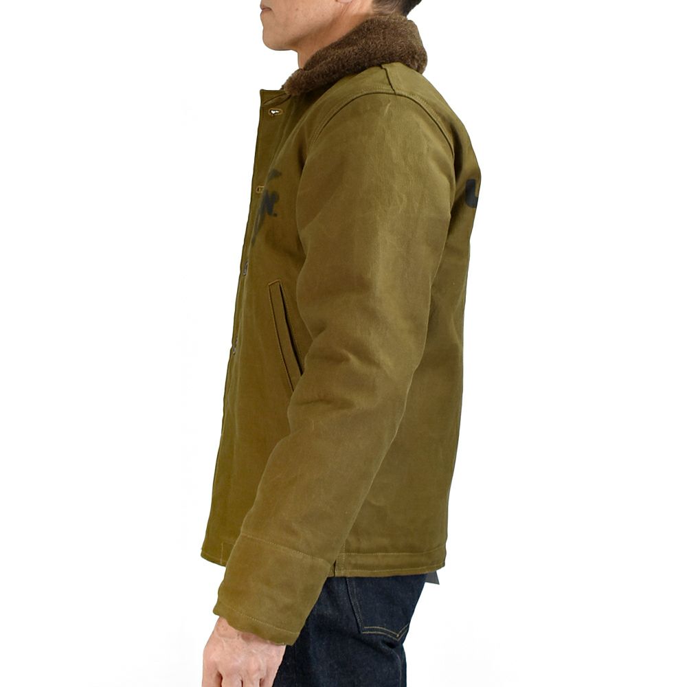 フリーホイーラーズ (FREEWHEELERS) 1944 U.S.M.C Marine Scout Bombing SQ932 -TEUFELHUND- TYPE N-1 1940s MILITARY CLOTHING NXS1404 Original Jungle Cloth Paraffin Coating DARK KHAKI BEIGE デッキジャケット アウター コート カスタム 2531002