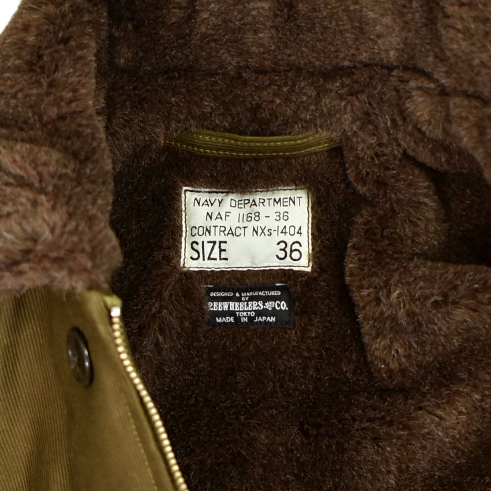 フリーホイーラーズ (FREEWHEELERS) 1944 U.S.M.C Marine Scout Bombing SQ932 -TEUFELHUND- TYPE N-1 1940s MILITARY CLOTHING NXS1404 Original Jungle Cloth Paraffin Coating DARK KHAKI BEIGE デッキジャケット アウター コート カスタム 2531002