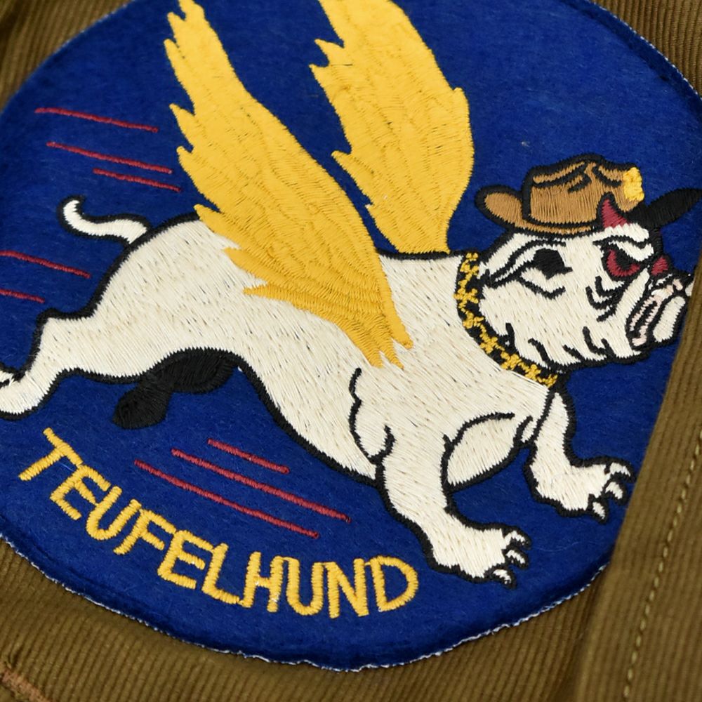 フリーホイーラーズ (FREEWHEELERS) 1944 U.S.M.C Marine Scout Bombing SQ932 -TEUFELHUND- TYPE N-1 1940s MILITARY CLOTHING NXS1404 Original Jungle Cloth Paraffin Coating DARK KHAKI BEIGE デッキジャケット アウター コート カスタム 2531002