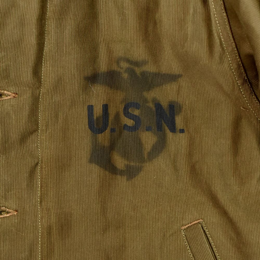 フリーホイーラーズ (FREEWHEELERS) 1944 U.S.M.C Marine Scout Bombing SQ932 -TEUFELHUND- TYPE N-1 1940s MILITARY CLOTHING NXS1404 Original Jungle Cloth Paraffin Coating DARK KHAKI BEIGE デッキジャケット アウター コート カスタム 2531002