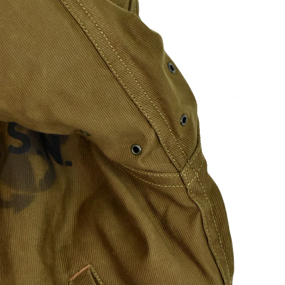 フリーホイーラーズ (FREEWHEELERS) 1944 U.S.M.C Marine Scout Bombing SQ932 -TEUFELHUND- TYPE N-1 1940s MILITARY CLOTHING NXS1404 Original Jungle Cloth Paraffin Coating DARK KHAKI BEIGE デッキジャケット アウター コート カスタム 2531002